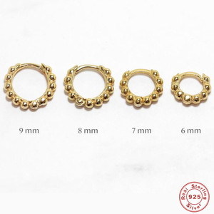 Pendientes de Plata de Ley S925, Minimalistas, Geométricos, con Cuentas, Versión Coreana, Personalizables - Product Image 5