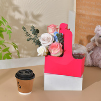 Porte-papier Kraft portable pour fleurs de café Sac cadeau élégant pour transporter une boîte d'emballage de fleurs pour transporter des fleurs de café