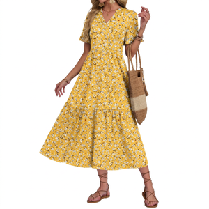 Sexy Ladies Bow Sleeveless V-neck Backless Solid Natural Waist Maxi Party <b>Dress</b> for Women - Product Image 2