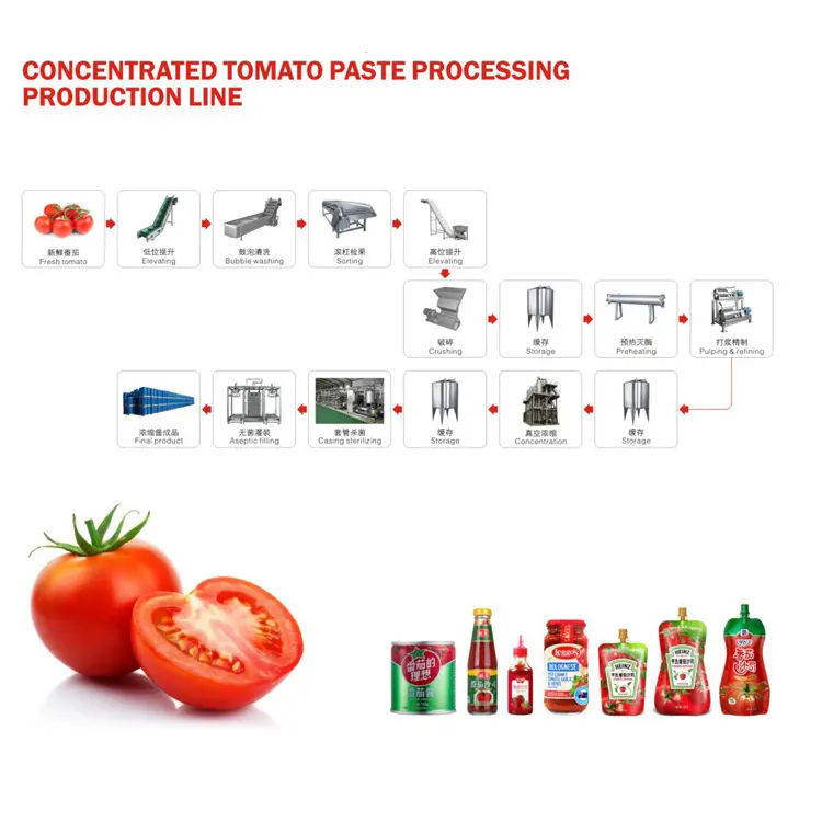 トマトペースト/トマトケチャップ製造機生産ライン