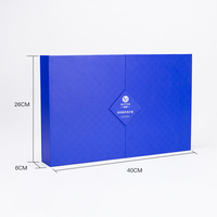Boîte cadeau en carton bleu à double ouverture avec impression UV sur papier couché personnalisé, boîte magnétique pour coffret de parfum, emballage cosmétique