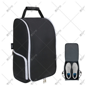 Bolsa para zapatos de golf de gran capacidad, impermeable, con ventilación y doble cremallera para deportes al aire libre, unisex, negro y gris - Product Image 4