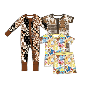 Grosir Baju Tidur Bayi Model Romper Resleting Ganda, Set Piyama Bayi Bahan Bambu Custom, Paket Piyama Bayi Bambu Rts - Product Image 1