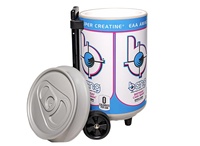 Glacière en plastique HS 5 gallons, glacière en plastique en forme de canette de bière ou de vin, seau à glace avec poignée et roues, glacière pour Ou