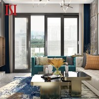 Margo 2 pintu geser kaca aluminium standar Australia merek Top untuk teras luar ruangan kaca ganda Prancis tahan air