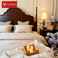 Meubles de chambre à coucher de style antique, style rétro américain et français, lit double de 1,8 mètre, chambre principale, lit de mariage, chambre à coucher