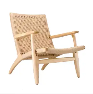 나무 가구 손으로 짠 종이 코드와 단단한 나무 프레임 CH25 가정용 가구를위한 쉬운 의자