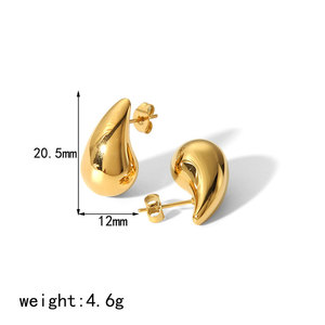 Pendientes Pequeños de Gota en Forma de Lágrima, Hipoalergénicos, Chapados en Oro de 14k y 18k, de Acero Inoxidable 316L, para Mujer - Product Image 6