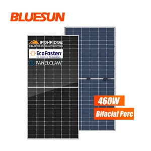 Bluesun सौर BSM460M-72HBD आधा सेल 460W 455W संयुक्त राज्य अमेरिका स्टॉक में Bifacial डबल ग्लास सौर पैनल