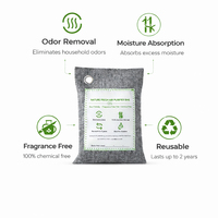Sac purificateur d'air en charbon de bambou écologique 200g, charbon actif naturellement puissant, déshumidificateur pour la maison et la voiture, sac réutilisable