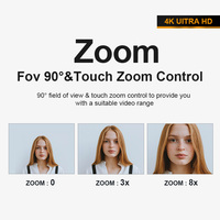 Cámara web 4K de enfoque automático, modelo Full HD 1080p H500 con sensor de imagen CMOS, garantía de 1 año para transmisión de videoconferencia de PC