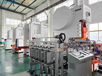 Ligne de production automatique de barquettes semi-profondes en aluminium à cadre en C LK-T63, haute vitesse, 3 cavités, 9000 à 12000 pièces par heure
