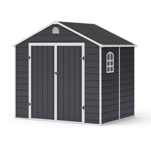 sinolily brand new model extrusion molding modern and durable portable garden plastic shed roof 8*9FT