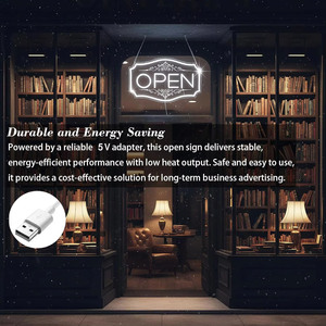 LED Open Neon <b>Sign</b> Indoor Dimmable USB Powered Shop Window <b>Sign</b> Decorative Ambient Light Indicator Light Customizable 5V 12V - Product Image 4