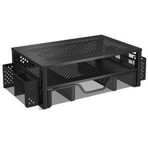 Tùy chỉnh kim loại máy tính xách tay máy in Monitor Riser lưu trữ đứng lưới máy tính bàn Organizer PC chủ với ngăn kéo và chủ bút - Product Image 2