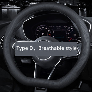 Accesorios de coche cubierta de <span class=keywords><strong>volante</strong></span> Universal con agujas para Opel BMW Benz Hyundai Kia Ford VW Skoda cuero marrón - Product Image 3