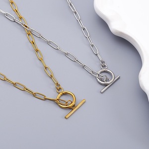 European American Style Stainless Steel <b>Cross</b> <b>Chain</b> Clavicle Necklace Unisex Pendant Gift Jewelry - Product Image 1