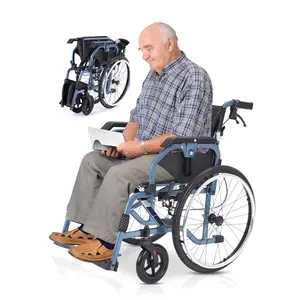 轮椅轻便折叠脚踏板轮椅，带翻转后可拆卸全臂轮椅重量轻非电动