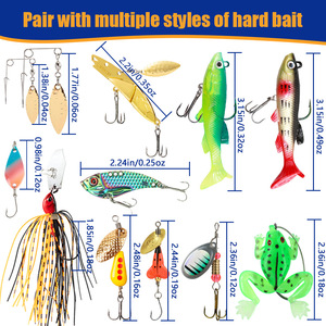 Set Regalo di Natale da 24 Pezzi, Scatola Sorpresa con Esche Artificiali in Acciaio al Carbonio da 453g, Spinnerbait, Poppers, Rane Barbate per la Pesca - Product Image 4