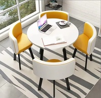 Ensemble de salle à manger de luxe moderne à prix de gros : 1 table et 4 chaises, mobilier de salon, tables en bois, chaises en métal