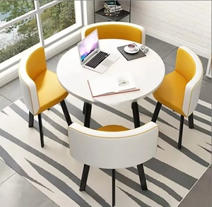 Juego de Comedor Moderno de Lujo para Restaurante, 1 <span class=keywords><strong>Mesa</strong></span> <span class=keywords><strong>y</strong></span> <span class=keywords><strong>4</strong></span> <span class=keywords><strong>Sillas</strong></span>, Muebles para Sala de Estar, Mesas de Madera, <span class=keywords><strong>Sillas</strong></span> de Metal, <span class=keywords><strong>Precio</strong></span> al por Mayor - Product Image 2