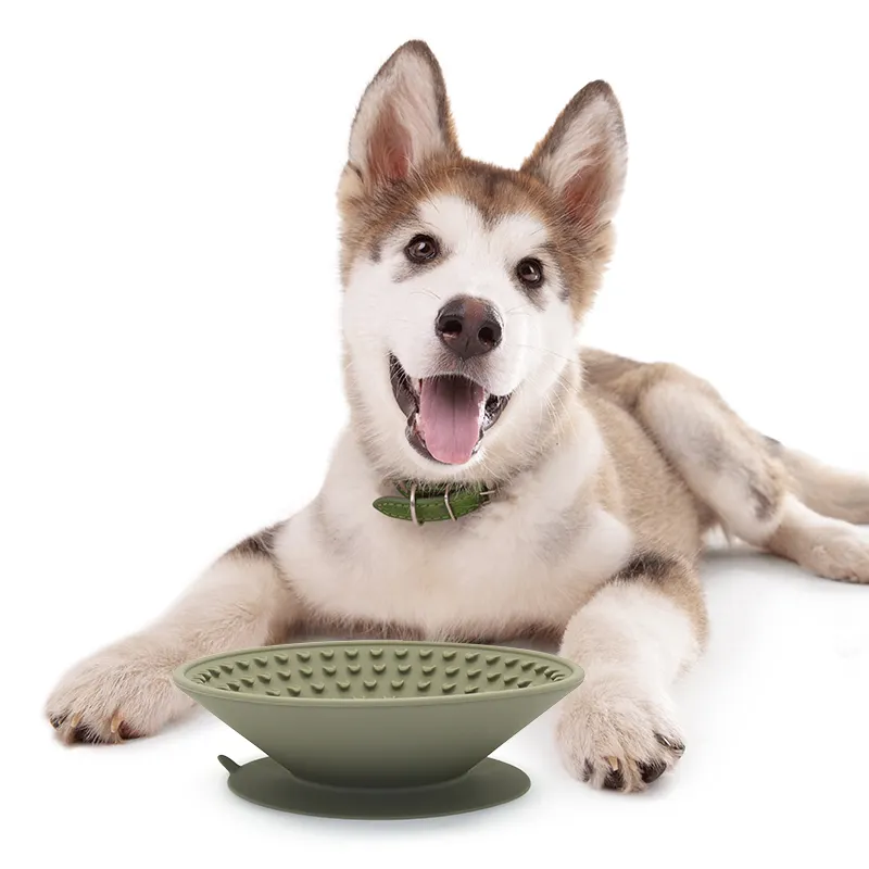 Puppy Food Bowl Anti Choking Silicone Dog Bowl Bath Distraction Pet Slow Feeding Lick Mat With Suction Base