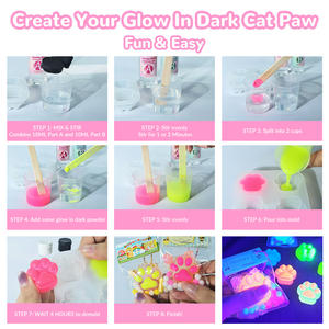 Kit de démarrage TIMESRUI en silicone liquide souple, moule patte de chat lumineux, jouet ASMR non toxique, Taba Squishy pour le travail du bois et la construction - Product Image 3