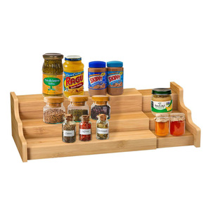 Bamboo Tiered Storage Rack 3 Floors Cosmetic Organizer Desktop Makeup Display <b>Stand</b> - Product Image 5
