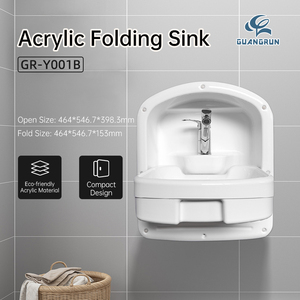 Lavandino Pieghevole Ecologico in Acrilico GUANGRUN, Spessore 5mm, Bianco, <span class=keywords><strong>per</strong></span> <span class=keywords><strong>Camper</strong></span>, Roulotte, Motorhome, Uso Domestico e Nautico - Product Image 4