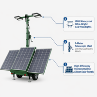 ANJ ANJ6130 Solarbetriebener IP66 LED-Lichtturm 60 Grad Abstrahlwinkel DC 24V Batteriebetrieben für Bergbau-Umgebungsbeleuchtung