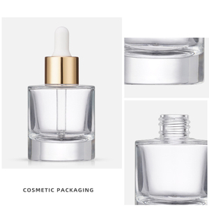 Luxus 1 Unze benutzer definierte leere ätherische Öl Verpackung 30ml runde dicke Wand unten kosmetische Gesicht Serum Klarglas Tropf flasche - Product Image 3