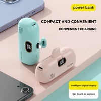 Mini Banco de Energía de Regalo de Navidad, Banco de Energía Portátil Recargable con Diseño de Cápsula, Cargador Rápido de 5000 mAh con Pantalla LCD