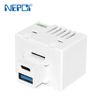 Universelle Keystone-Wandplatte - USB-C & USB-A Anschluss, UK-Standard 30W Schnelllade-Module