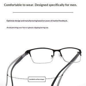 <span class=keywords><strong>Lunettes</strong></span> photochromiques multifocales presbyopes pour hommes, demi-monture carrée, anti-lumière bleue, design classique, motif Dragon Phénix - Product Image 4