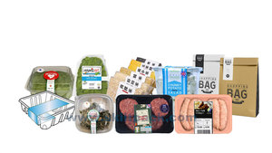 Skilt tự động Khay vỏ sò c-bọc U hình dạng máy dán nhãn góc bọc labeler cho bao bì thực phẩm hệ thống dán nhãn - Product Image 6