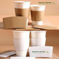 Manchon de tasse à café en papier kraft personnalisable, recyclable et compostable, design anti-déversement pour boissons chaudes, personnalisé