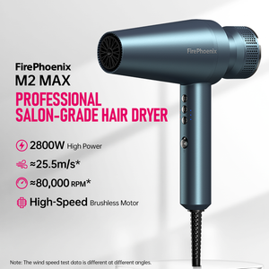 Secador de Pelo FirePhoenix M2 MAX 2800W para Salón, 80000 RPM, Iónico sin Escobillas, <span class=keywords><strong>3</strong></span> Temperaturas, <span class=keywords><strong>3</strong></span> Velocidades, Autolimpiante, 240V EU - Product Image 1