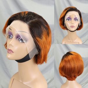 Parrucca Pixie Cut capelli umani per le donne 13x4 pizzo frontale parte parte <span class=keywords><strong>Bob</strong></span> parrucca 613 colore biondo naturale taglio <span class=keywords><strong>corto</strong></span> parrucche a strati - Product Image 4