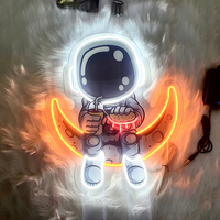 Astronot Led Neon burcu Logo işareti akrilik ev partisi Bar duvar sanat aydınlatma dondurma gıda özel mutfak mağaza parti duvar işık