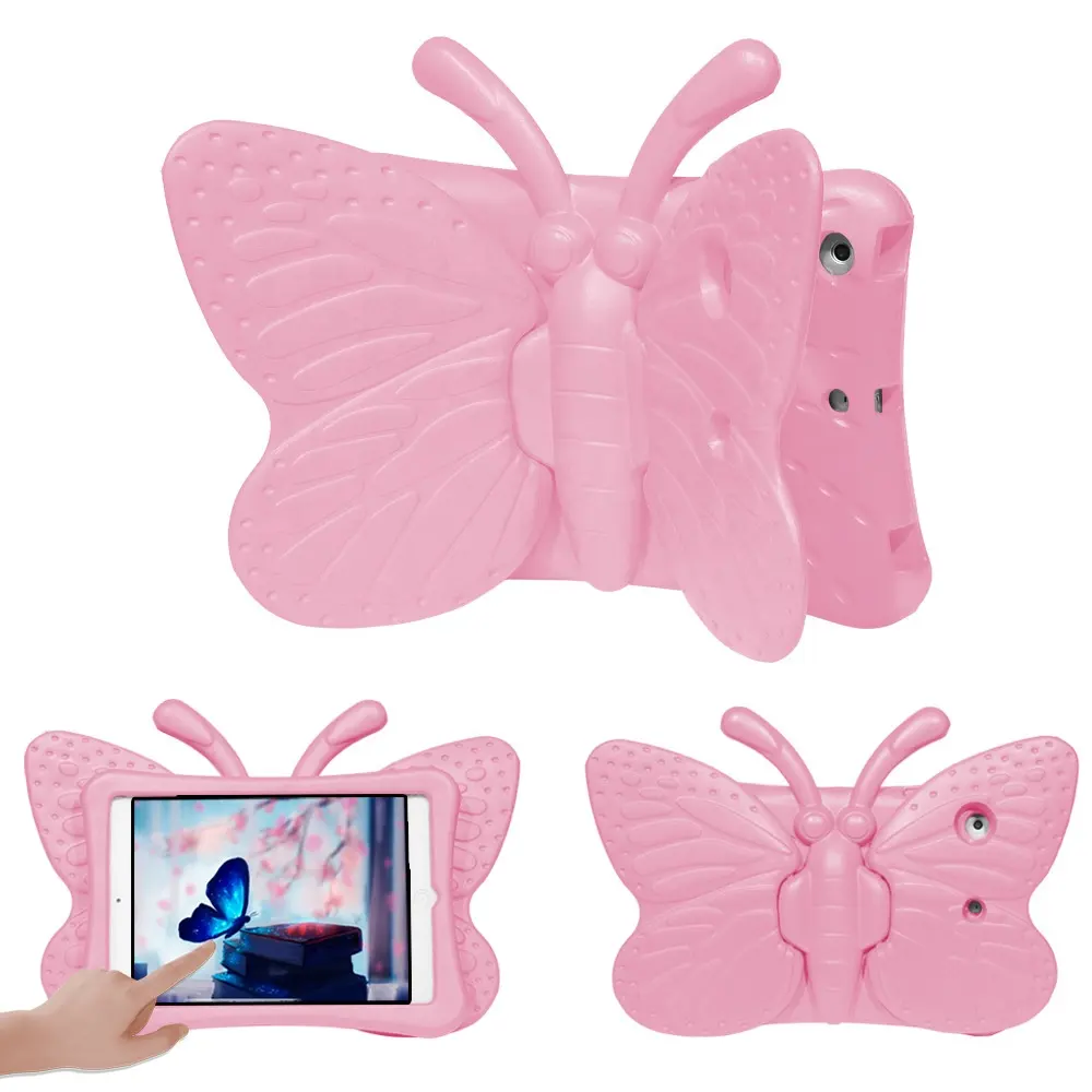Eva kauçuk çocuklar kelebek karikatür tam darbeye koruma Tablet iPad kılıfı 7th/8th/9. Nesil 2020/2021 10.2 10.5