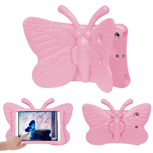 Eva Rubber Kids Butterfly Cartoon Full Shockproof Protection Tablet Case for iPad 7th/8th/9th Generation 2020/2021 10.2 10.5