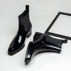 Botas de Tobillo con Punta Cuadrada de Cuero Genuino Brillante para Hombre, Estilo Minimalista, Aumentan la Estatura, Ideales para Fiestas, Novedad 2026, Dropshipping - Product Image 3