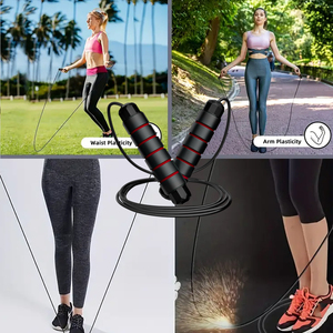 <span class=keywords><strong>Corde</strong></span> à <span class=keywords><strong>sauter</strong></span> personnalisée avec logo, emballage OPP, plusieurs couleurs, poignée en mousse à mémoire de forme, fil d'acier, durable, portable, <span class=keywords><strong>pour</strong></span> la salle de sport, la perte de poids - Product Image 3