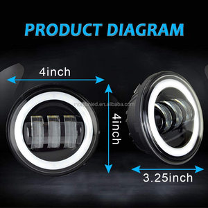 ไฟตัดหมอก LED สำหรับ Harley-Davidson Glide, Road <span class=keywords><strong>King</strong></span> และ Yamaha <span class=keywords><strong>V</strong></span> Star 950 แบบซีล แสงสีขาว จำนวน 2 ชิ้น ขายส่ง - Product Image 4