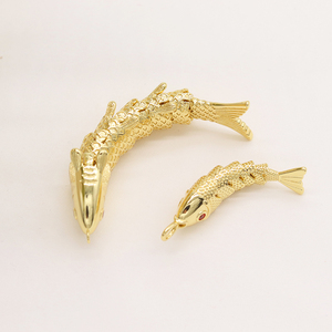 Penjualan laris liontin ikan mas berlapis emas ornamen ikan ayun dapat disetel dengan liontin ikan artikulasi Aksesori pembuatan perhiasan - Product Image 6