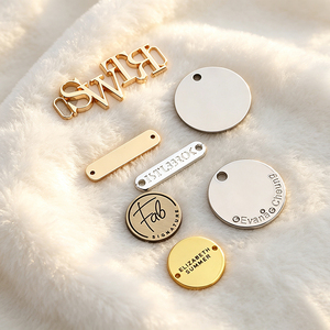 Custom Metal Emblem Labels Private Brand <b>Name</b> <b>Tags</b> Custom Own Logo Sew-on Metal Plates for Fashion Accessories - Product Image 1
