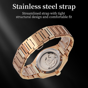 Novedades Reloj de pulsera de acero inoxidable de lujo a la moda Reloj mecánico luminoso impermeable para hombres - Product Image 2