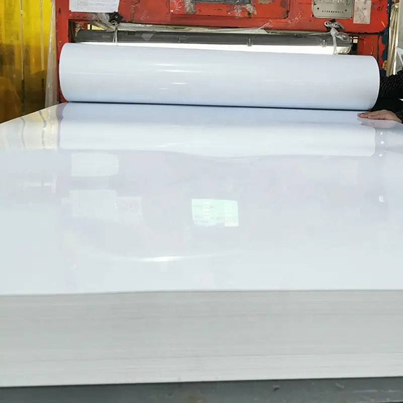 Cetak 1220 X Tinggi 2440 Mm Putih Glossy 0.25 Mm 0.5 MM 0.8 Mm PVC Plastik Roll