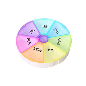 Pilulier de voyage rond coloré à prix d'usine en gros, distributeur de pilules portable 7 jours, mignon, en PP de qualité alimentaire, résistant aux enfants, pour le rangement - Product Image 6