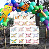 Lot de 5 ballons en aluminium Mylar en forme d'animaux licorne pour desserts, nouveaux kits de ballons pour décorations personnalisées de fêtes d'anniversaire pour enfants